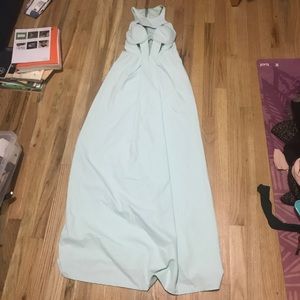 Willow full length ice mint colored Illusion dress